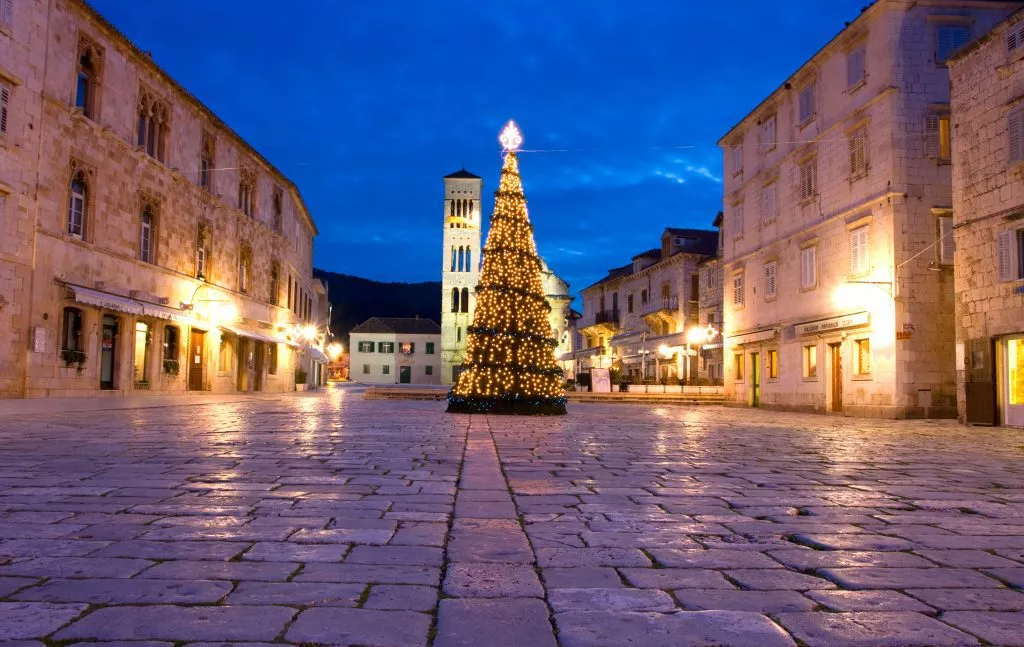main square in Hvar, Croatia