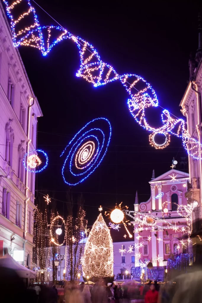 Christmas garlands in Ljubljana